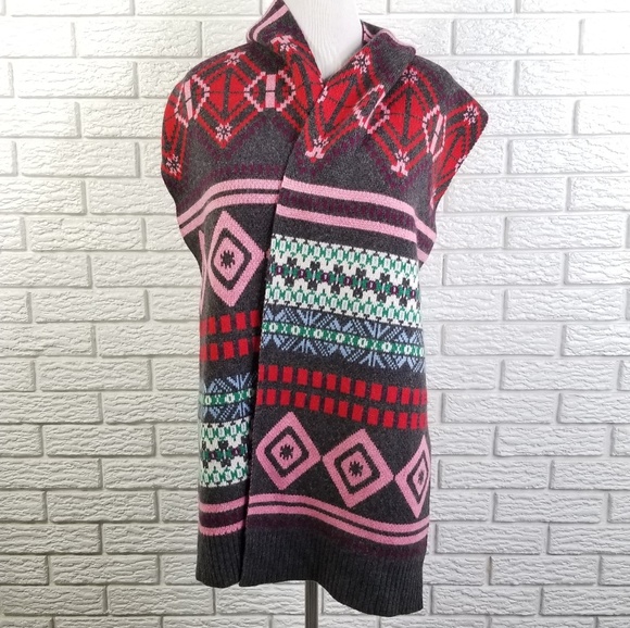 J Crew Abstract Fair Isle Wool Cashmere Scarf - Picture 3 of 6